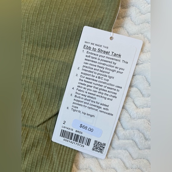 Lululemon Ebb to Street Tank Top sz2 bronze green NWT - Picture 3 of 8